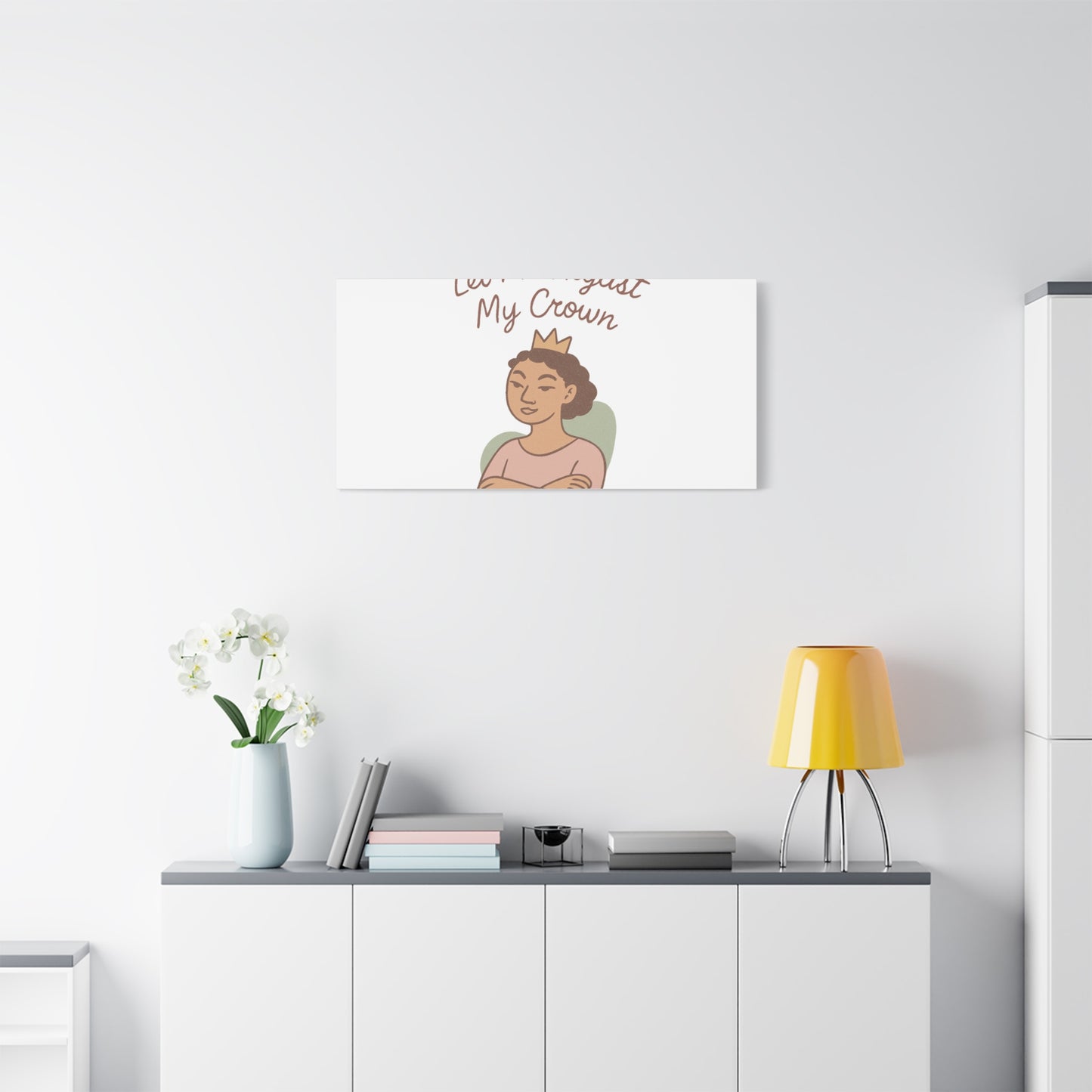 Let Me Adjust My Crown Canvas Wall Art - Empowering Feminist Decor