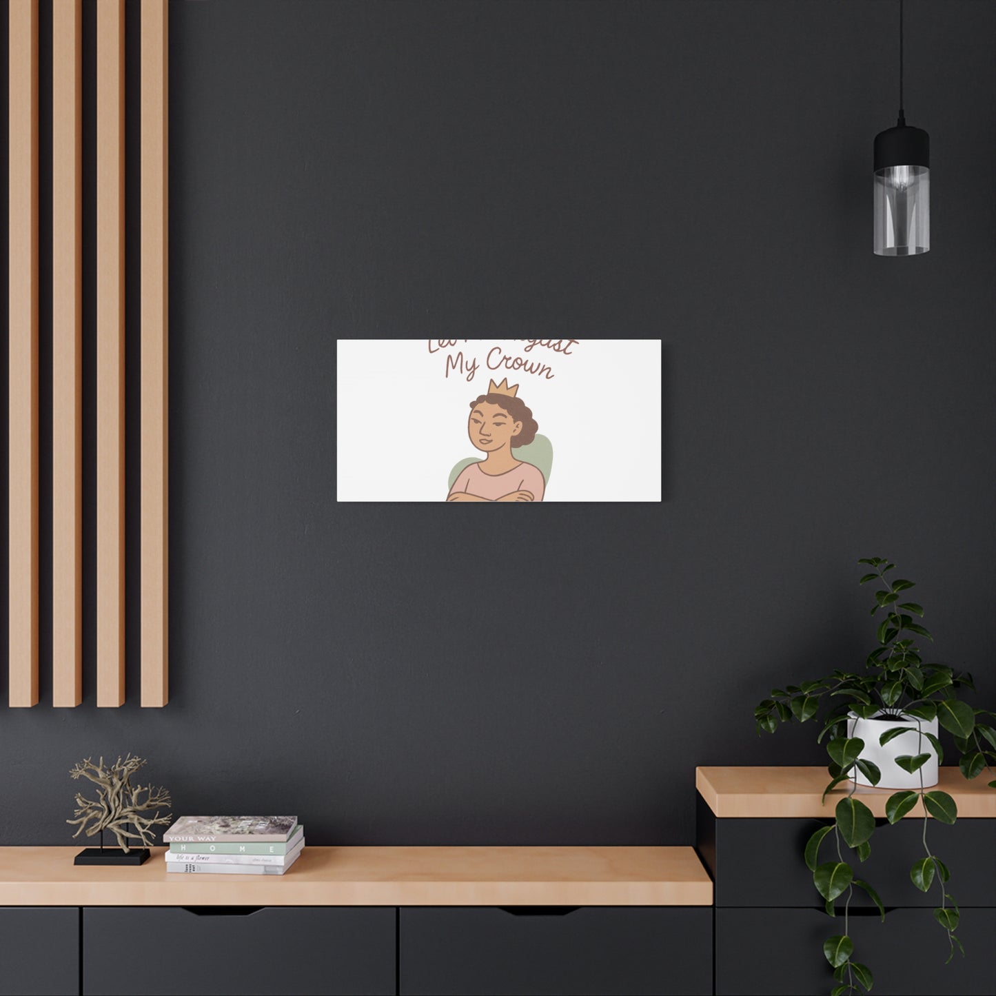Let Me Adjust My Crown Canvas Wall Art - Empowering Feminist Decor
