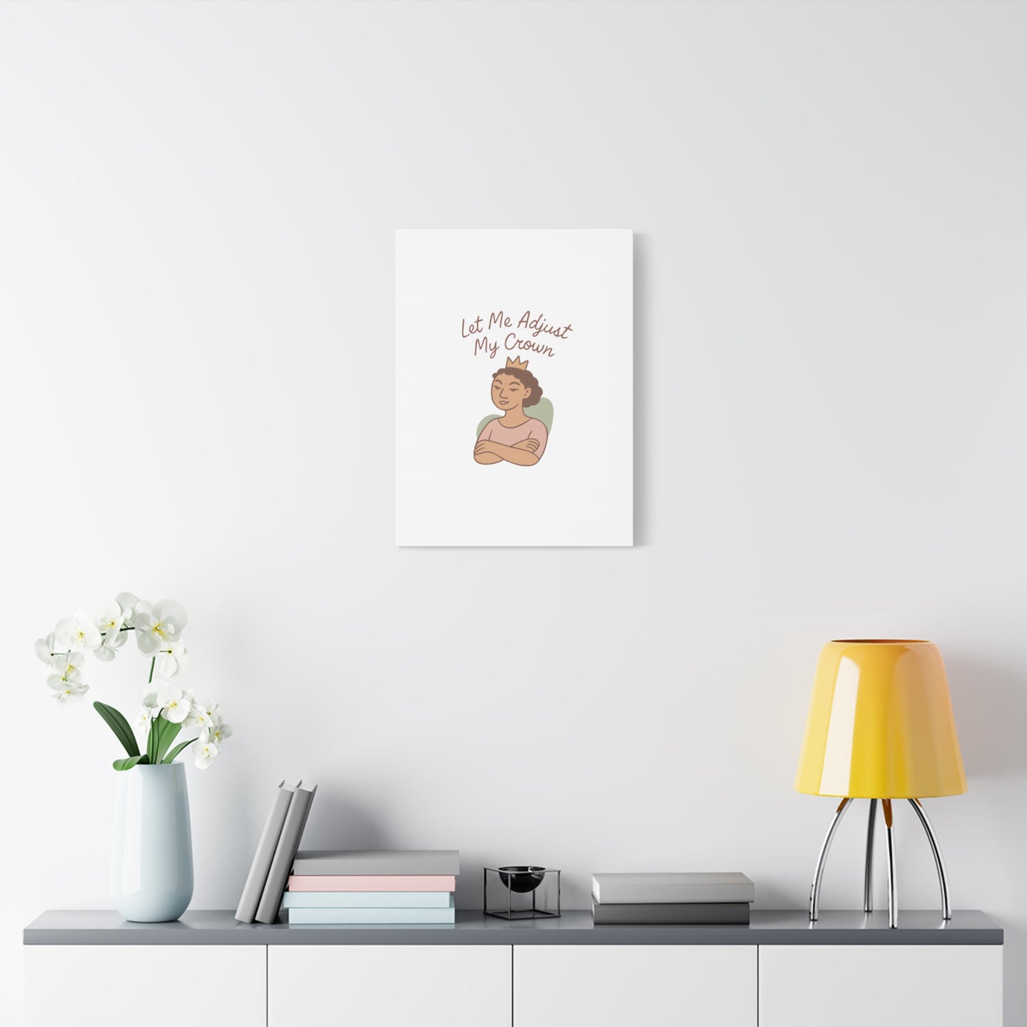Let Me Adjust My Crown Canvas Wall Art - Empowering Feminist Decor