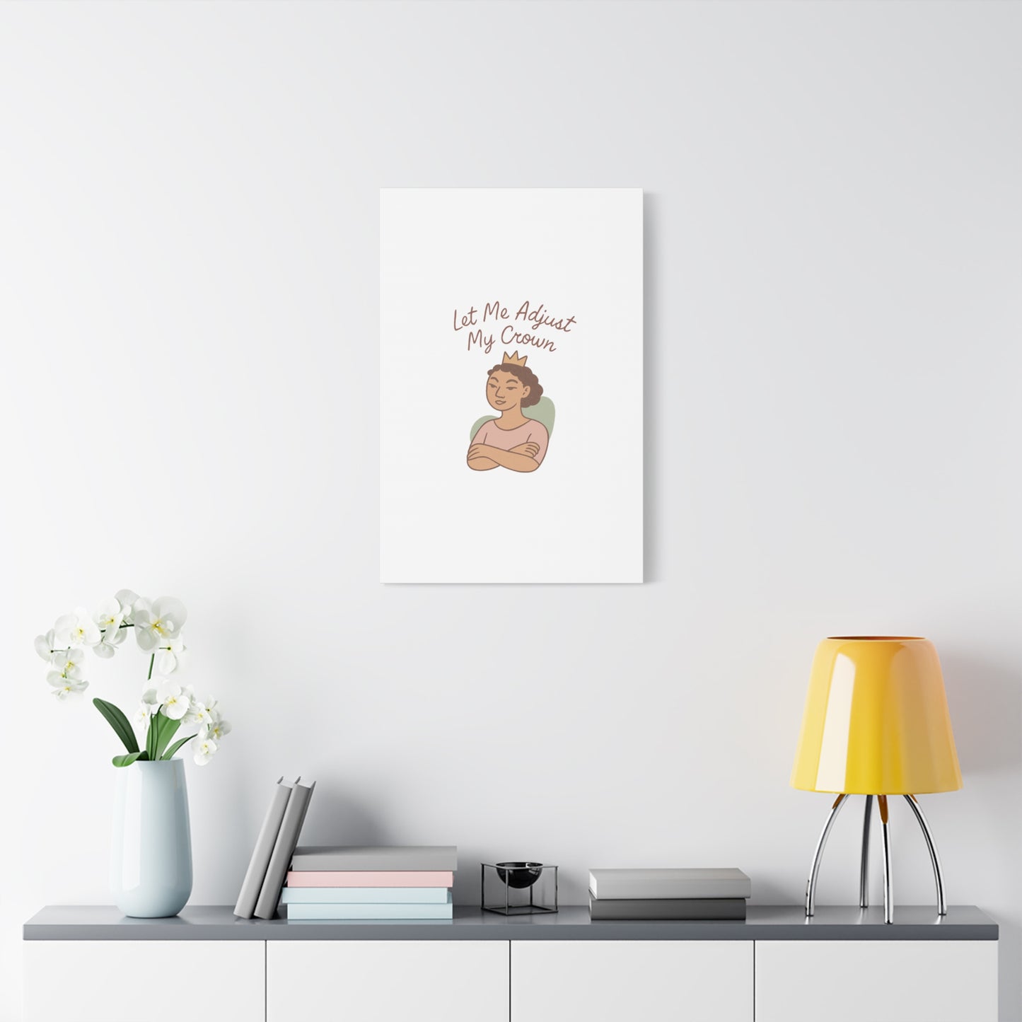 Let Me Adjust My Crown Canvas Wall Art - Empowering Feminist Decor