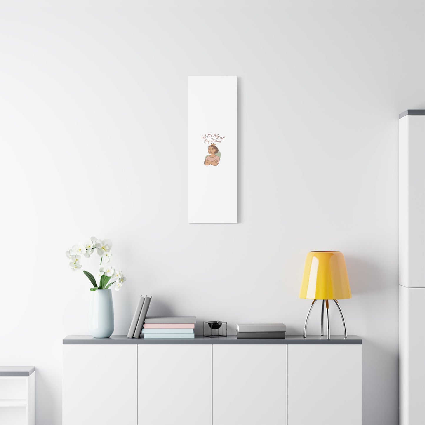 Let Me Adjust My Crown Canvas Wall Art - Empowering Feminist Decor