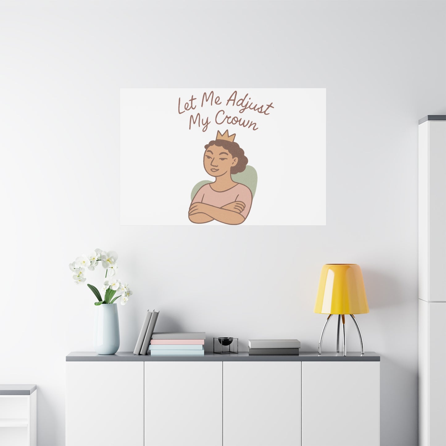 Let Me Adjust My Crown Canvas Wall Art - Empowering Feminist Decor
