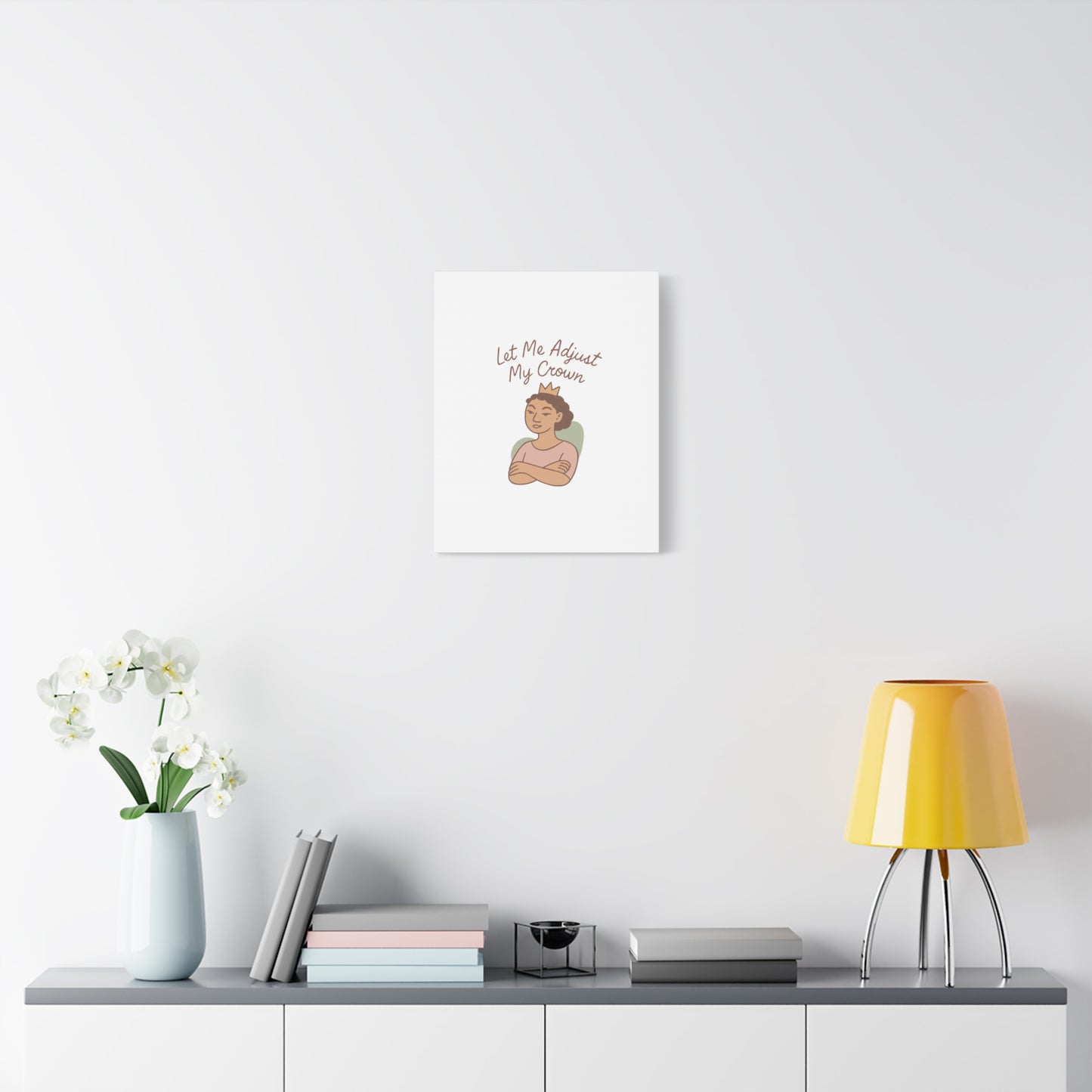 Let Me Adjust My Crown Canvas Wall Art - Empowering Feminist Decor