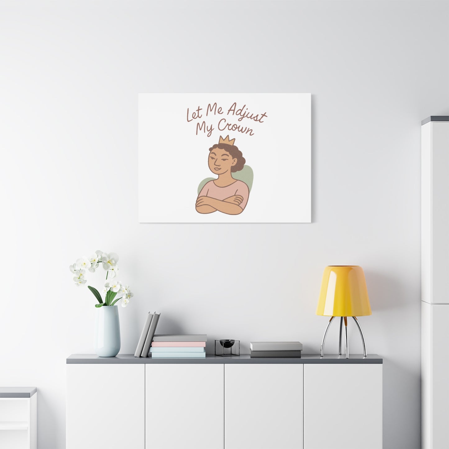 Let Me Adjust My Crown Canvas Wall Art - Empowering Feminist Decor