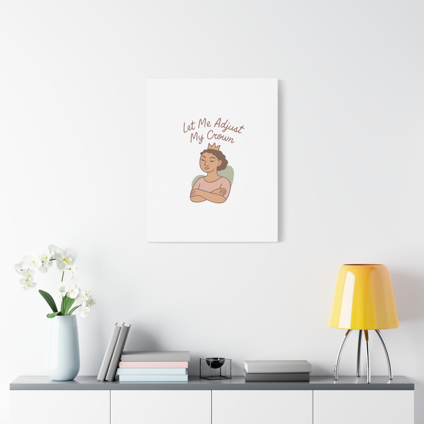 Let Me Adjust My Crown Canvas Wall Art - Empowering Feminist Decor