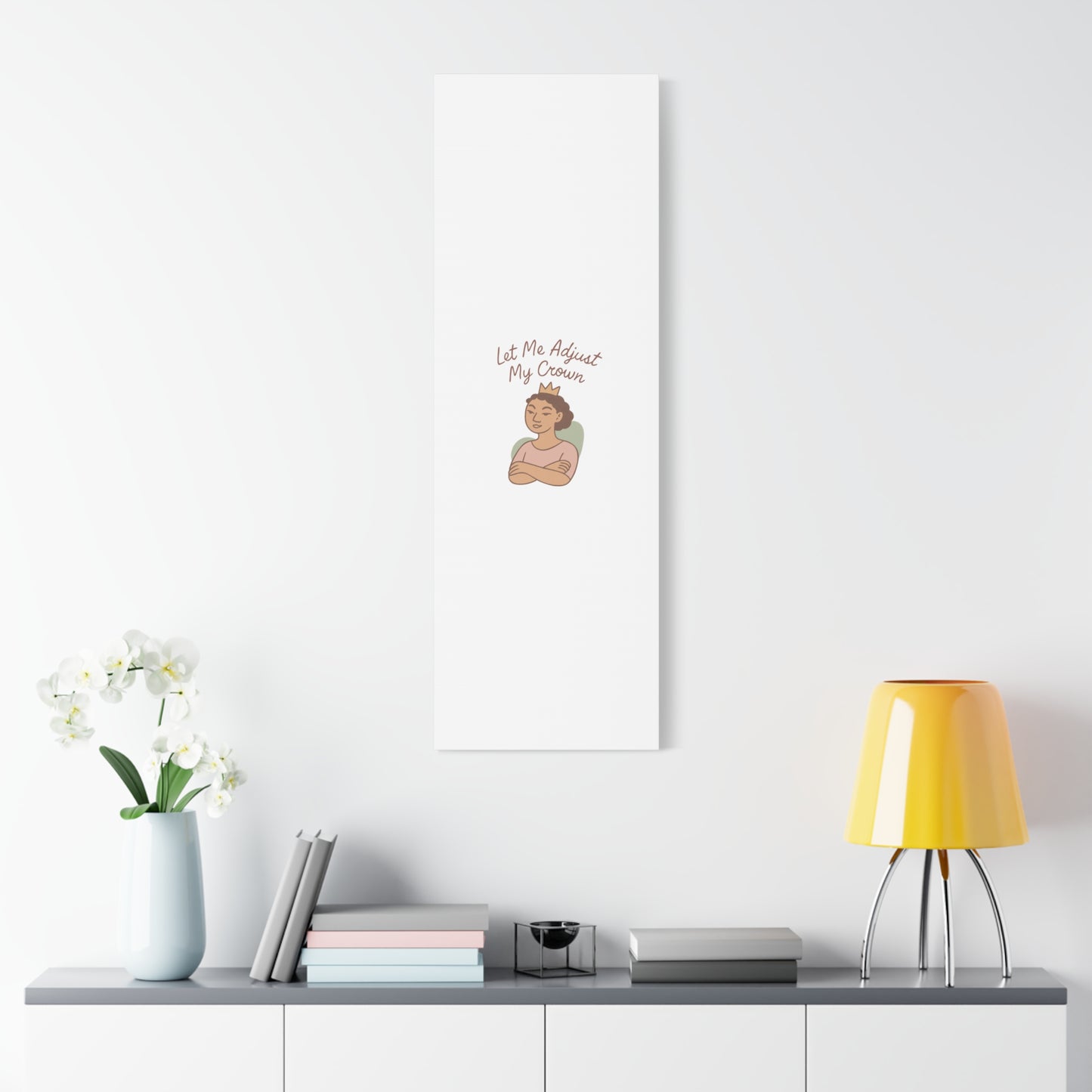 Let Me Adjust My Crown Canvas Wall Art - Empowering Feminist Decor