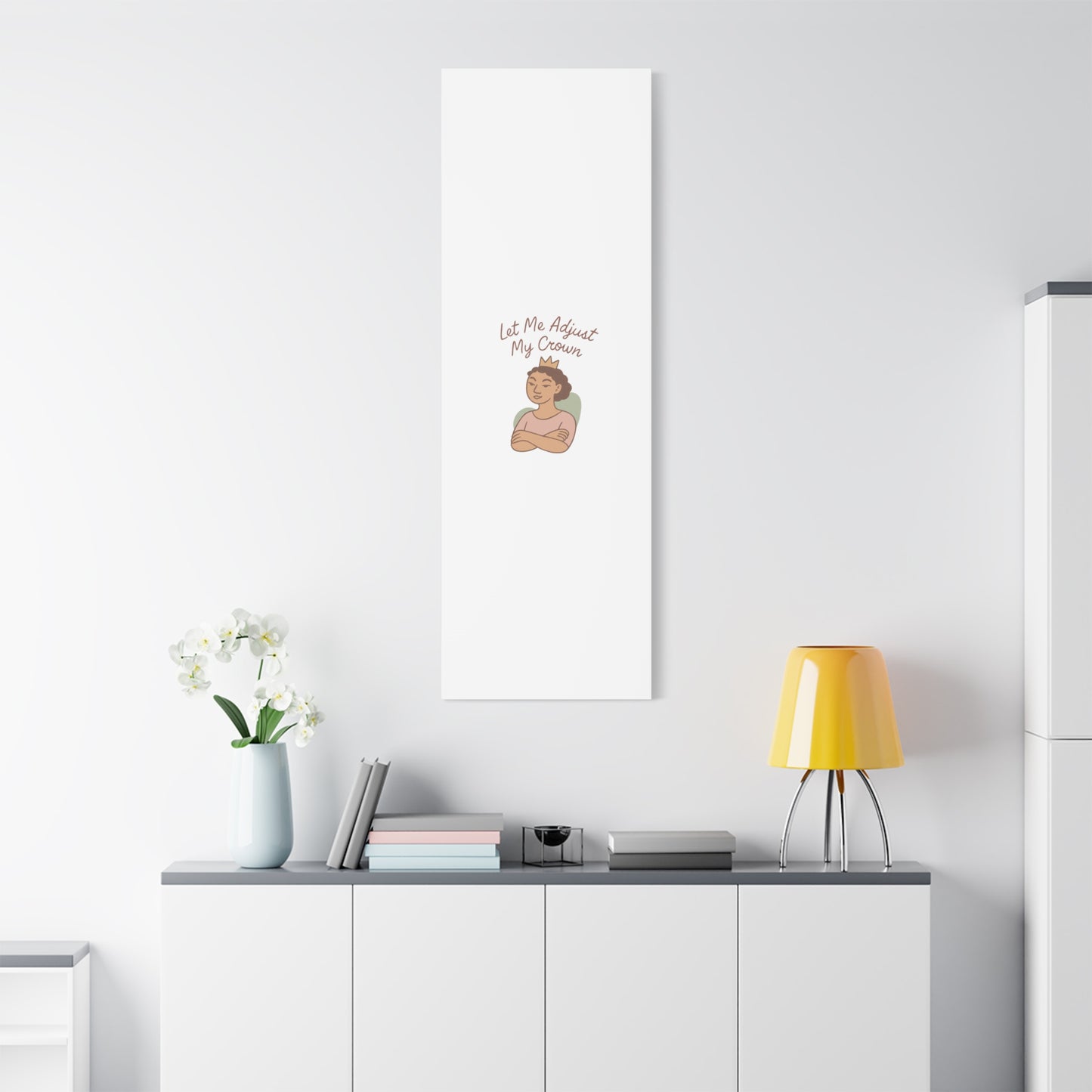 Let Me Adjust My Crown Canvas Wall Art - Empowering Feminist Decor