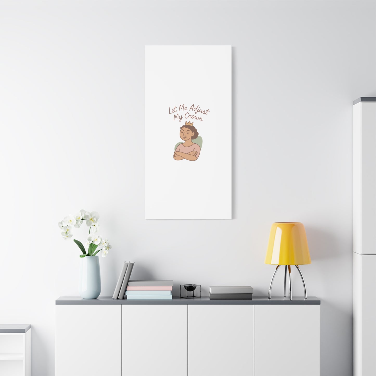 Let Me Adjust My Crown Canvas Wall Art - Empowering Feminist Decor