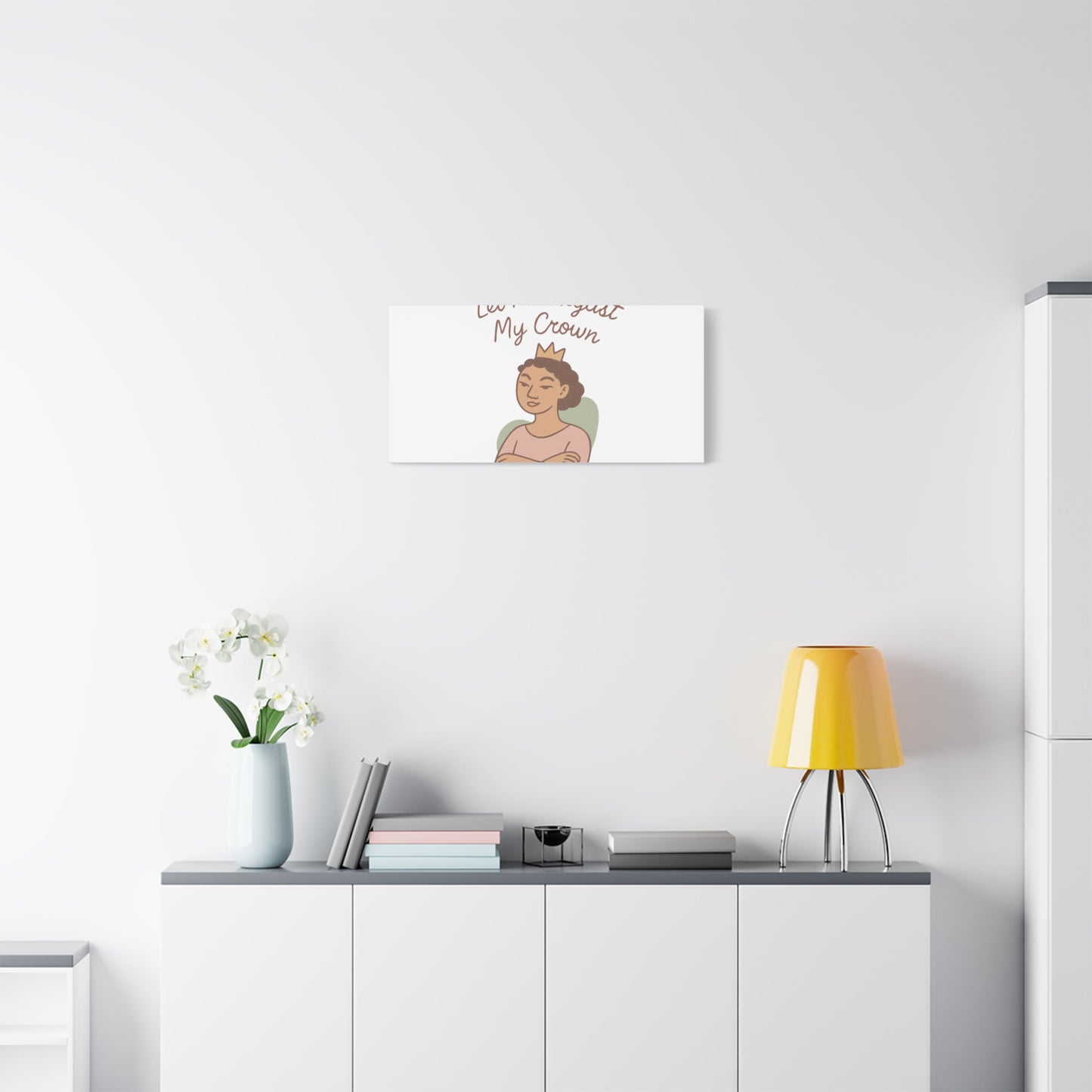 Let Me Adjust My Crown Canvas Wall Art - Empowering Feminist Decor