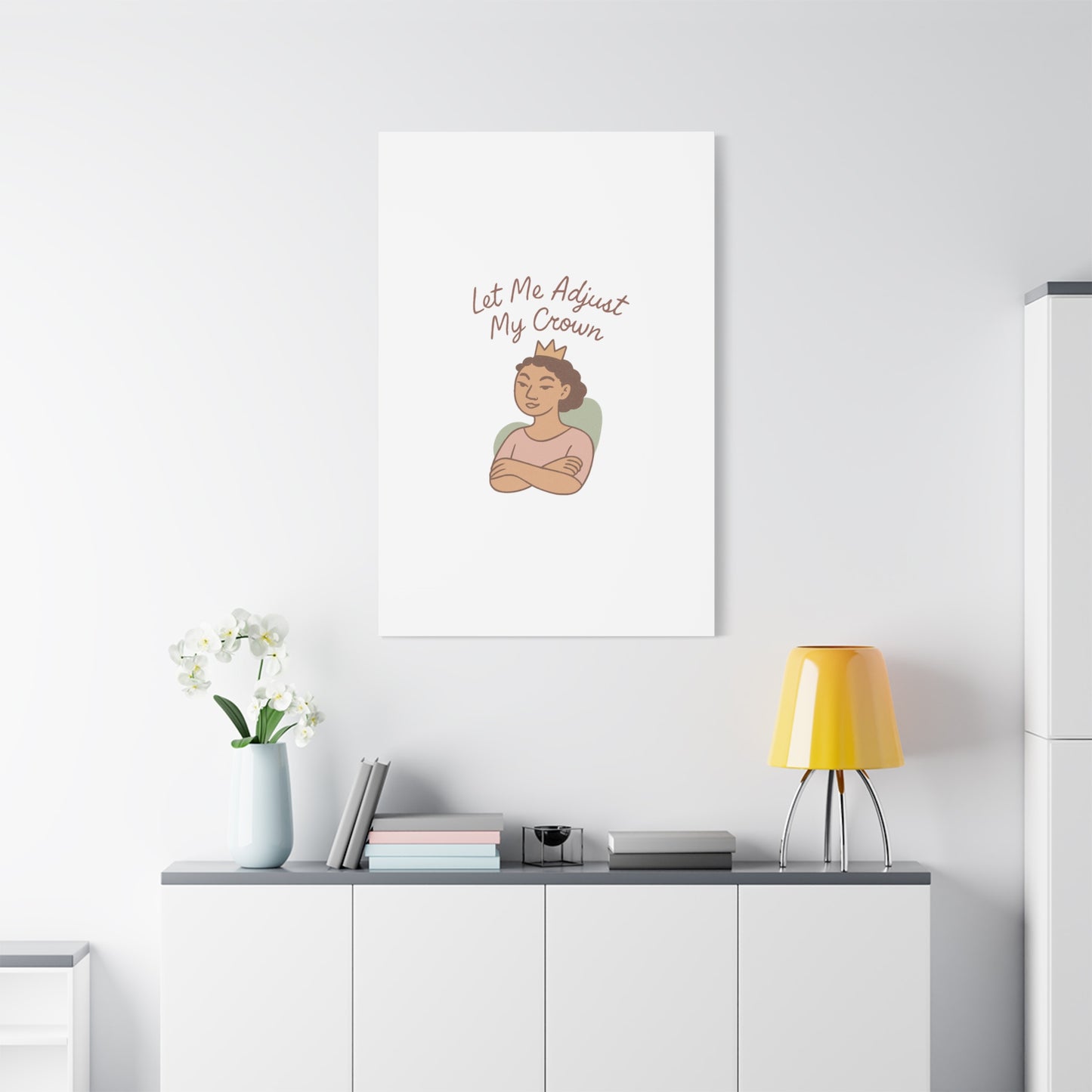 Let Me Adjust My Crown Canvas Wall Art - Empowering Feminist Decor