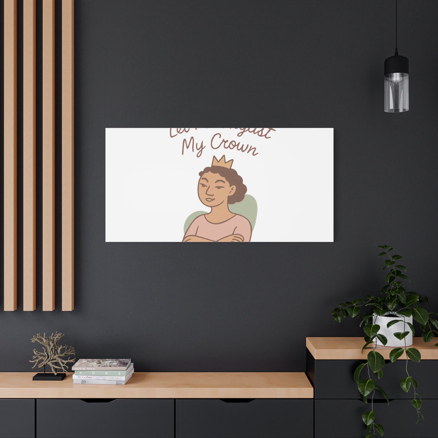 Let Me Adjust My Crown Canvas Wall Art - Empowering Feminist Decor