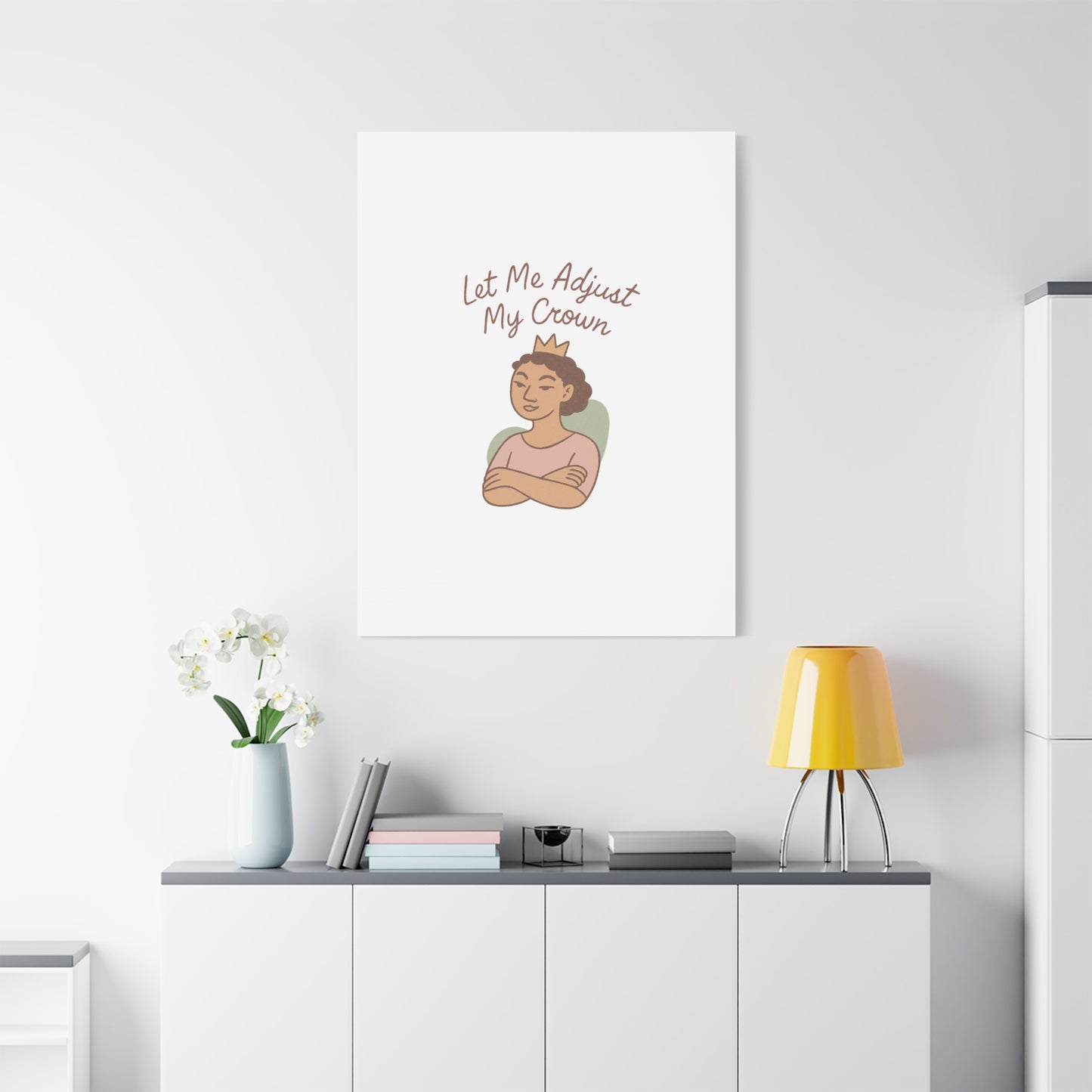 Let Me Adjust My Crown Canvas Wall Art - Empowering Feminist Decor