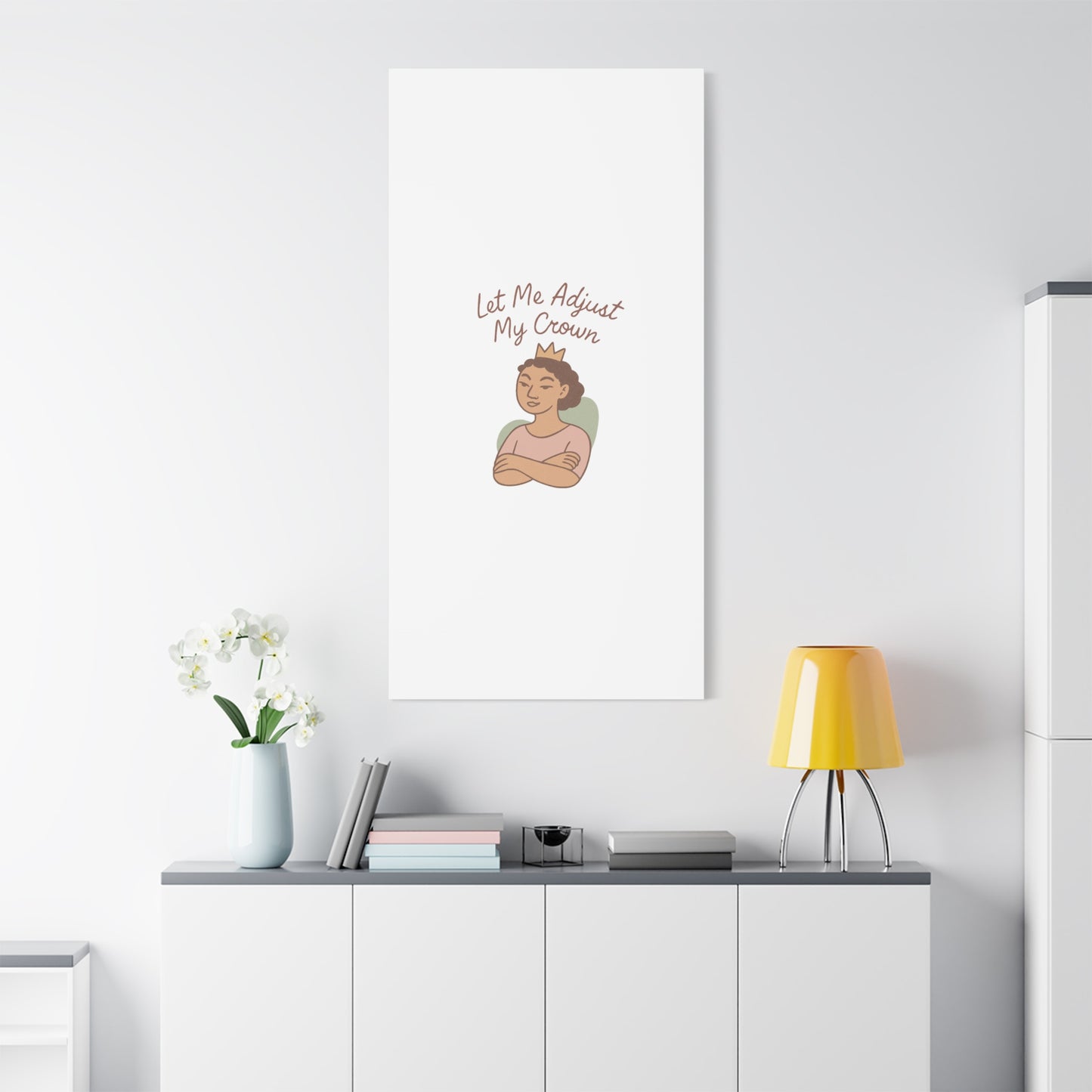 Let Me Adjust My Crown Canvas Wall Art - Empowering Feminist Decor
