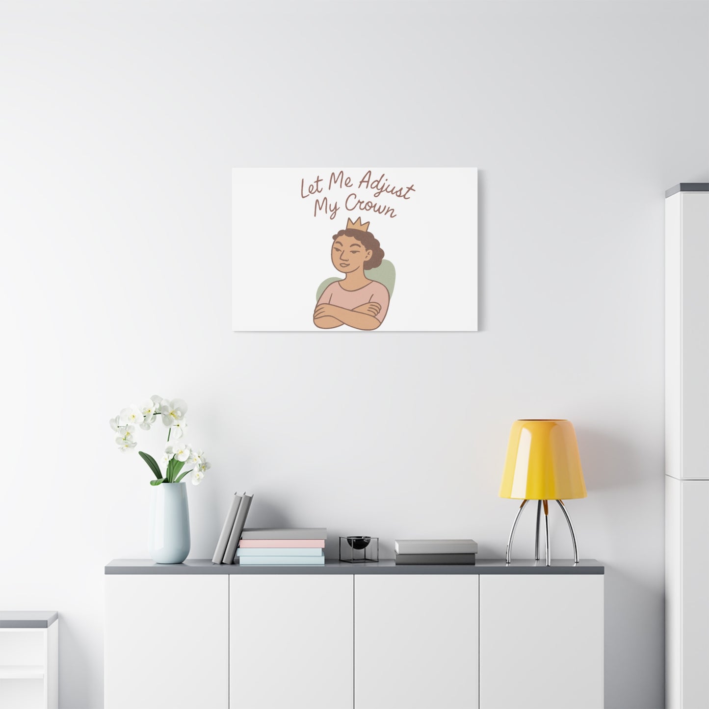 Let Me Adjust My Crown Canvas Wall Art - Empowering Feminist Decor