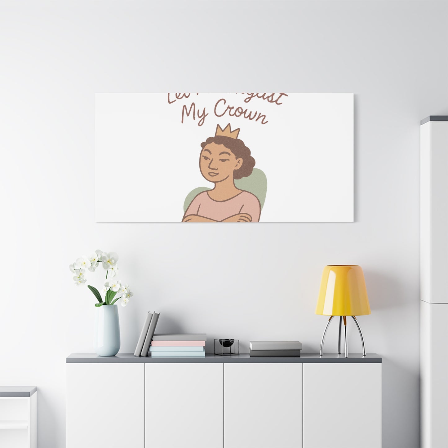 Let Me Adjust My Crown Canvas Wall Art - Empowering Feminist Decor