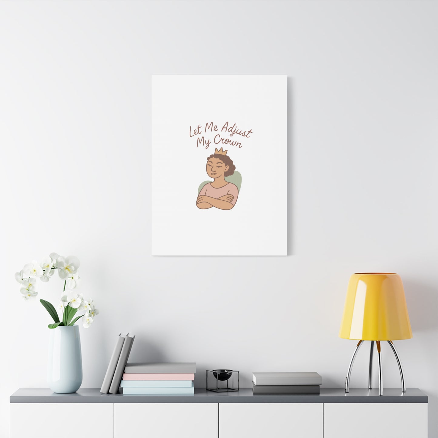 Let Me Adjust My Crown Canvas Wall Art - Empowering Feminist Decor