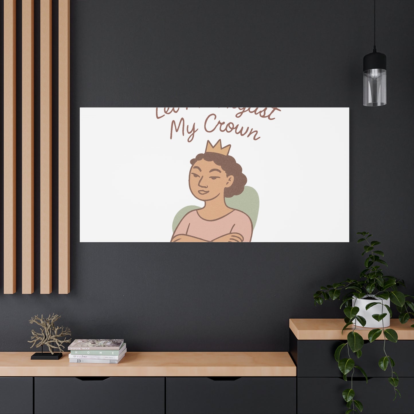 Let Me Adjust My Crown Canvas Wall Art - Empowering Feminist Decor