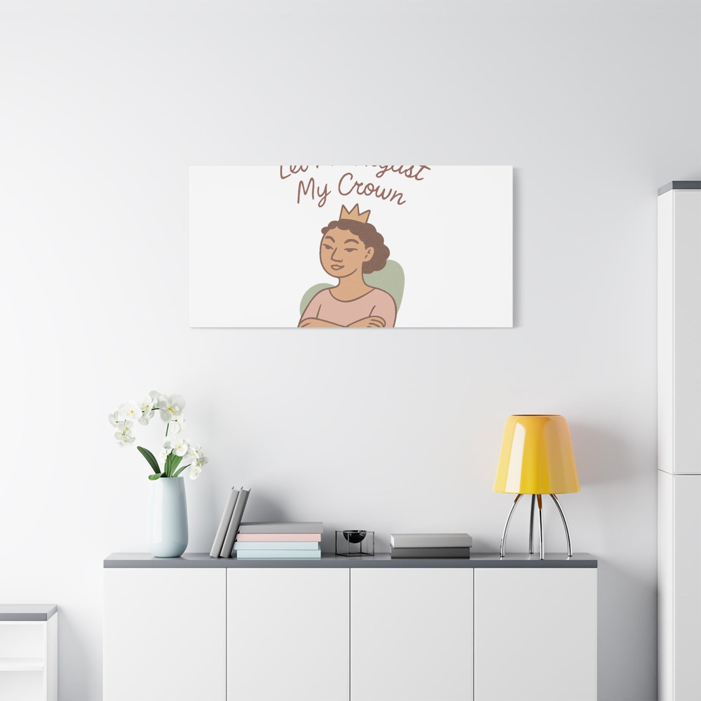 Let Me Adjust My Crown Canvas Wall Art - Empowering Feminist Decor
